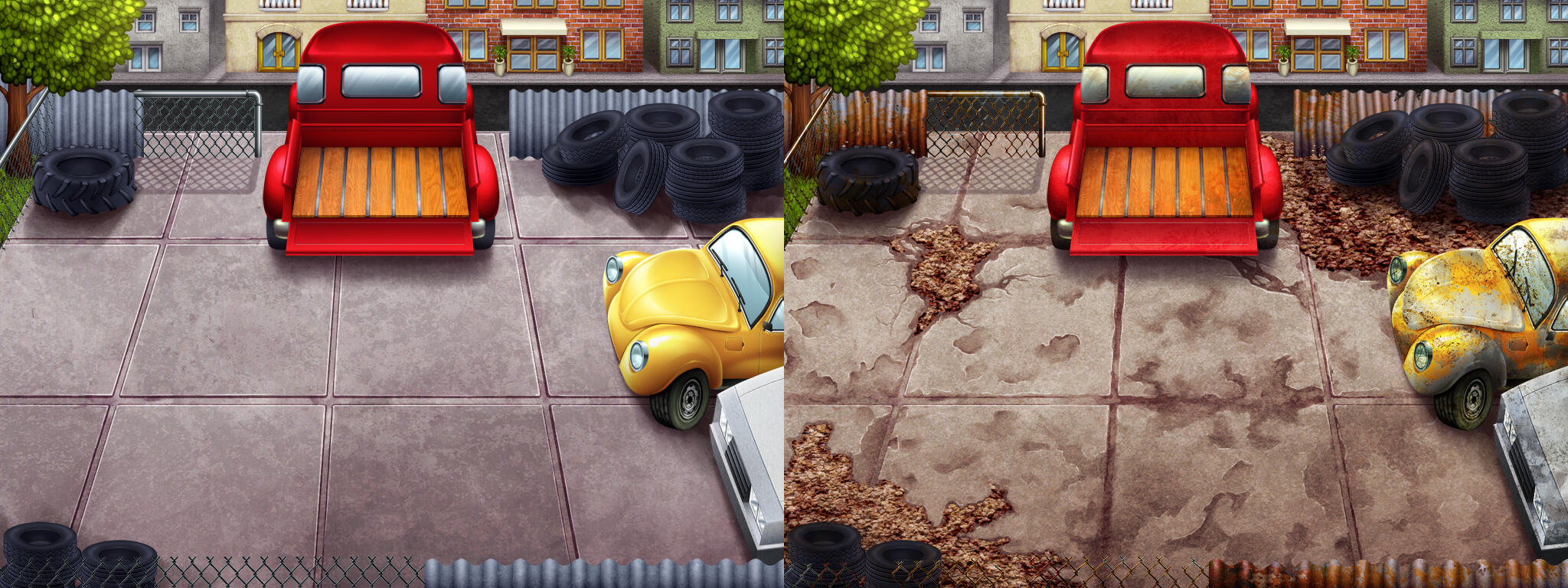 Background Design After and Before (Final Art)