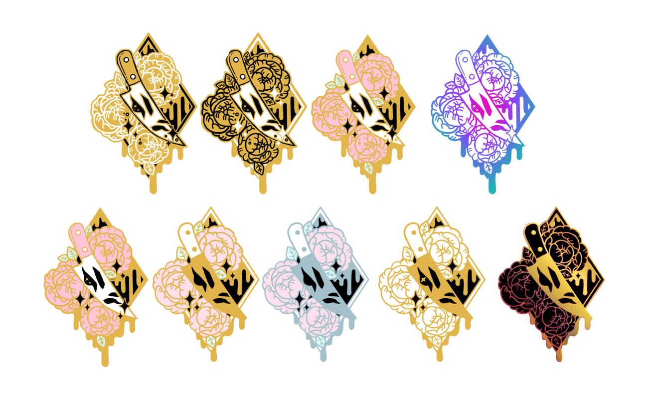 Enamel Pin Metal Color Tests