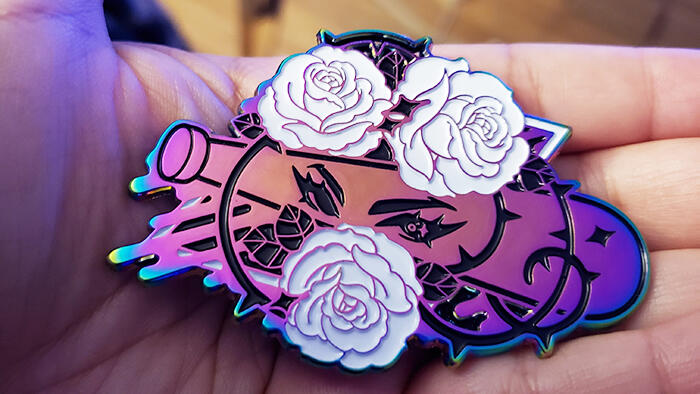 Bat Roses Enamel Pin