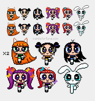 New Jeans X Powerpuff Girls Pixel Art (Fanart)
