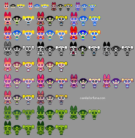 Powerpuff Girls Pixel Art Variations (Fanart)
