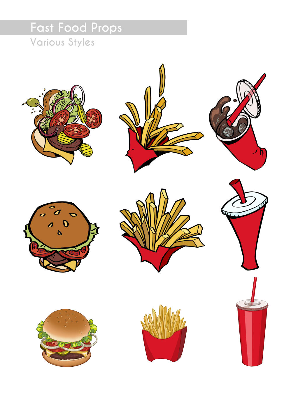 Fast Food Props - Various Styles